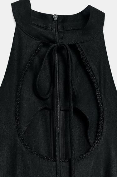 WIDE-LEG HALTER JUMPSUIT IN LINEN BLEND - Black by Zara - Image 10