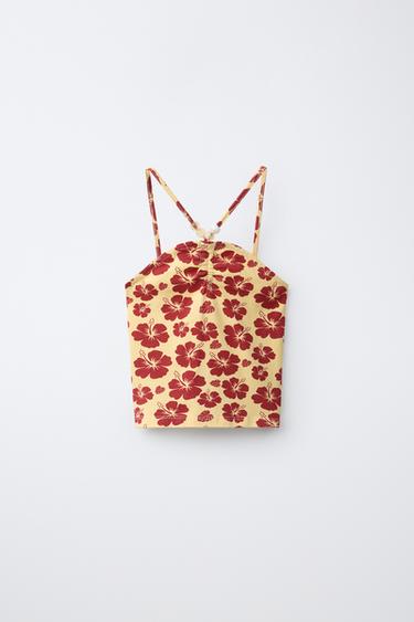 TOP IMPRIMÉ À FLEURS - ÉCRU de Zara - Image 0