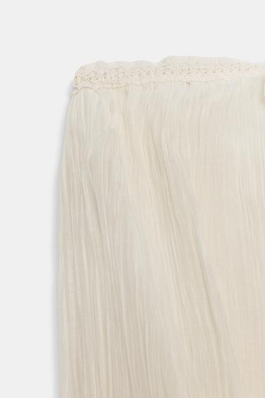 EMBROIDERED CONTRAST BANDEAU DRESS - Oyster-white by Zara - Image 6