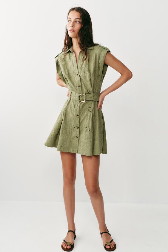 SHORT EMBROIDERED EYELET DRESS from Zara - $69.90
