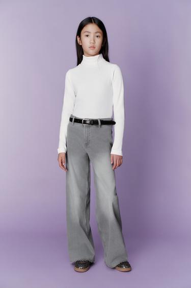 Zara RIBBED TURTLENECK T-SHIRT - White