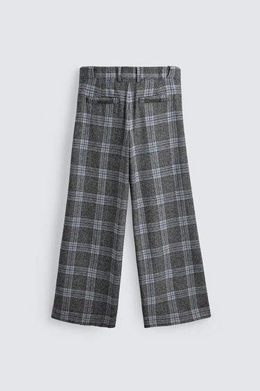 WIDE-LEG CHECK TROUSERS HARRY LAMBERT FOR ZARA X DISNEY - Grey / Blue by Zara - Image 6