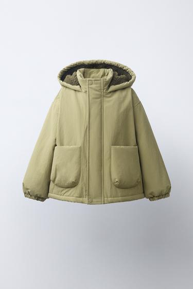 CAZADORA CAPUCHA BORREGUILLO - Khaki de Zara - Imagen 0
