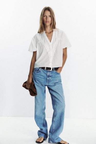 BLUSA MANICHE A SBUFFO - Bianco di Zara