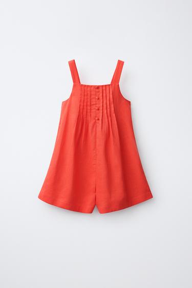 COMBI-SHORT À NERVURES - Rouge de Zara