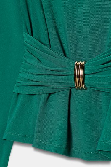 DRAPED WAIST TOP - Green by Zara - Image 8