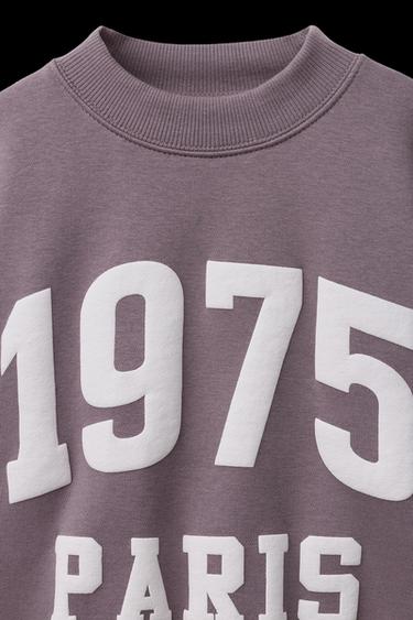SWEATSHIRT WITH SLOGAN PRINT - Pink by Zara