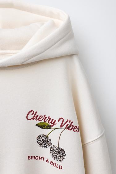 CHERRY PRINT SWEATSHIRT - Ecru by Zara - Image 2