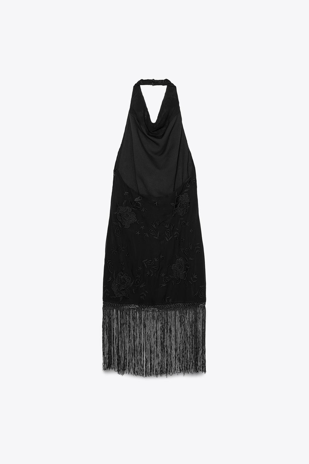 Thumbnail image for HALTER DRESS WITH EMBROIDERY AND FRINGING