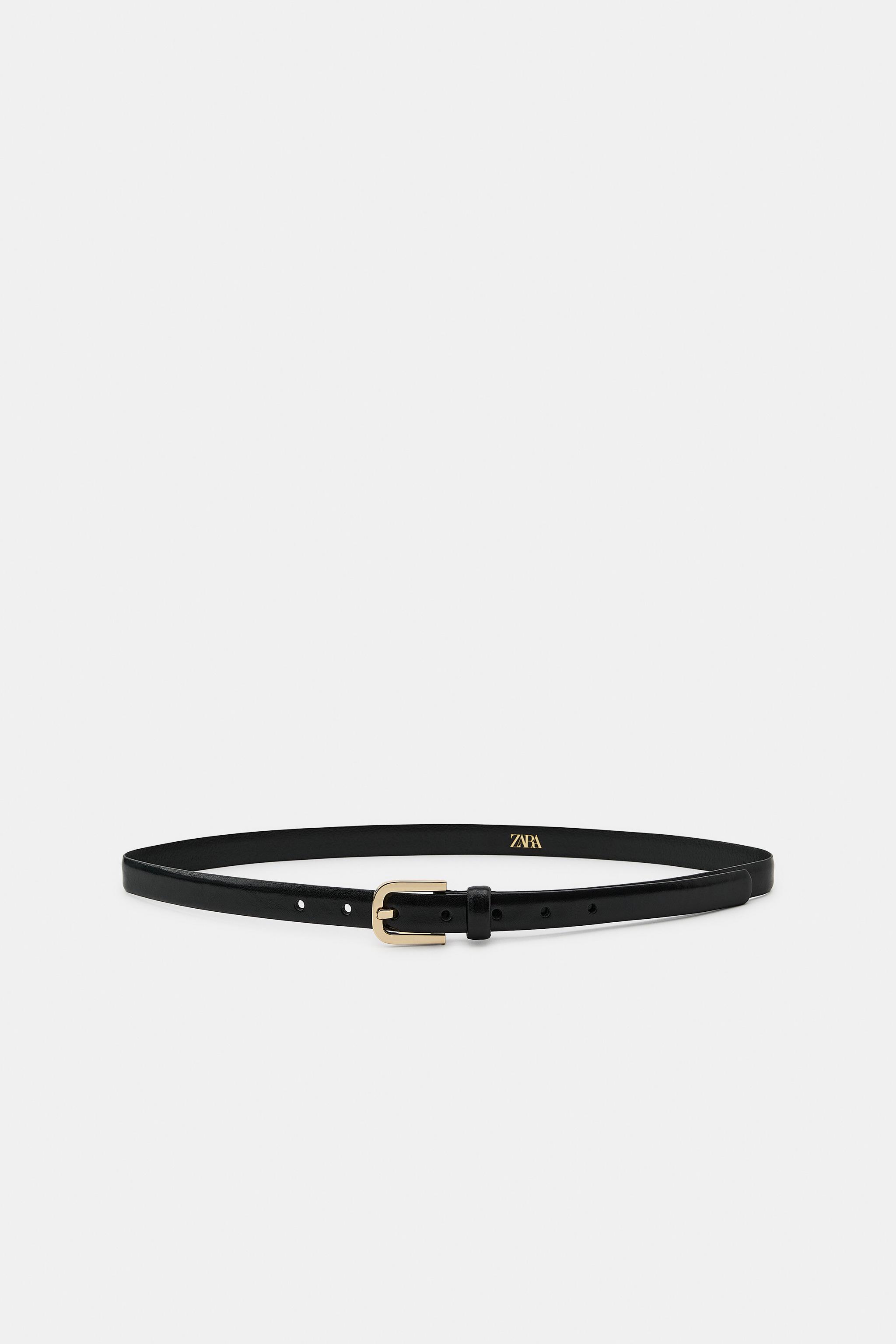 zara ベルト 100% LEATHER BELT WITH METAL BUCKLE - Black | ZARA United States