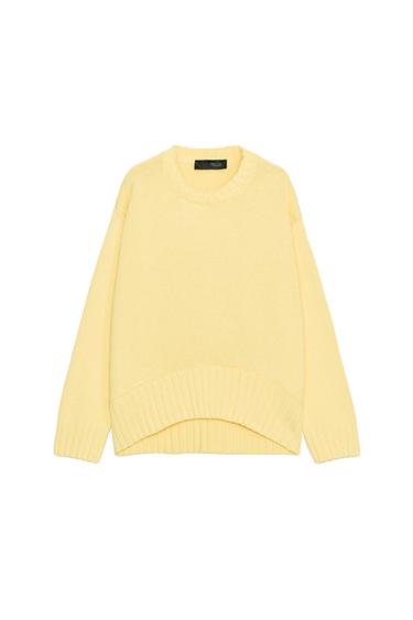 ASYMMETRIC HEM KNIT JUMPER - Yellow by Zara