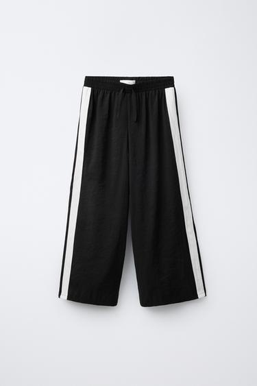 TROUSERS WITH SIDE TAPING - Black by Zara
