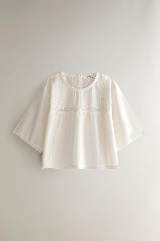 LACE CROP TOP - خَام الخاص بـ Zara - صورة 0