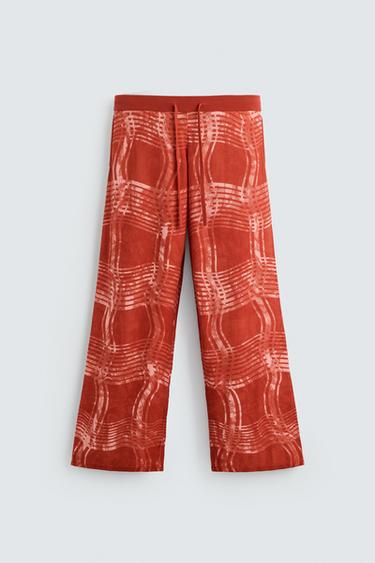 GRAPHIC PRINT KNIT TROUSERS © OTIS KWAME KYE QUAICOE - Red by Zara