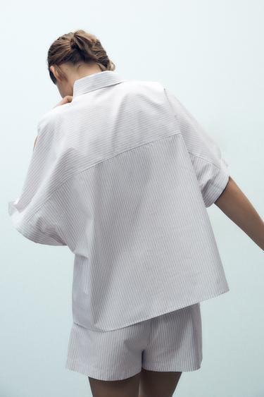 SHORT STYLE PYJAMA À RAYURES - blanc/turquoise de Zara - Image 3