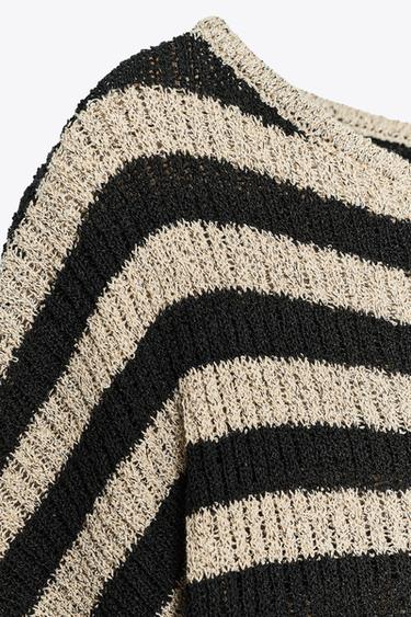CUT-OUT KNIT CAPE TOP - Black / Sand by Zara - Image 7