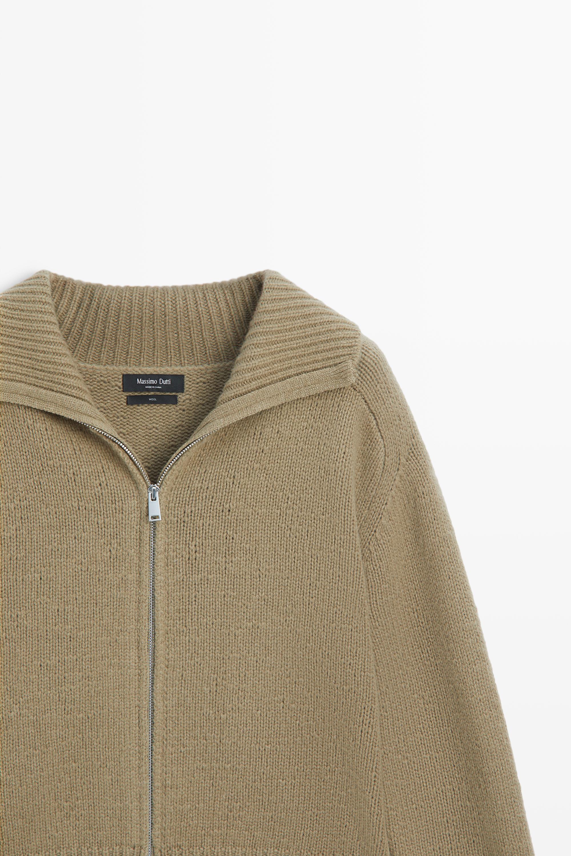 Cardigan en maille 100 % laine à fermeture Éclair