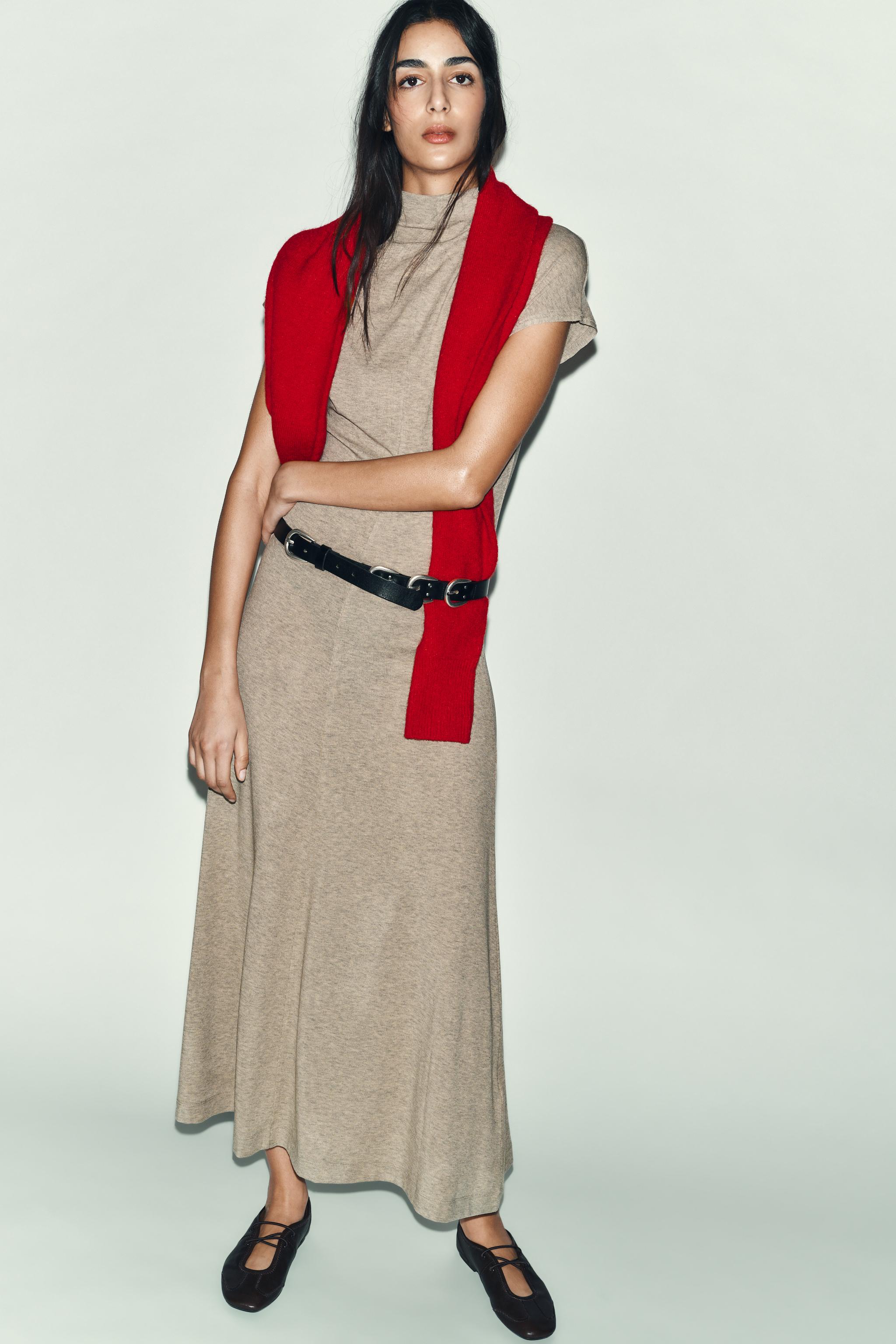 HIGH NECK MAXI DRESS - Ecru | ZARA United States
