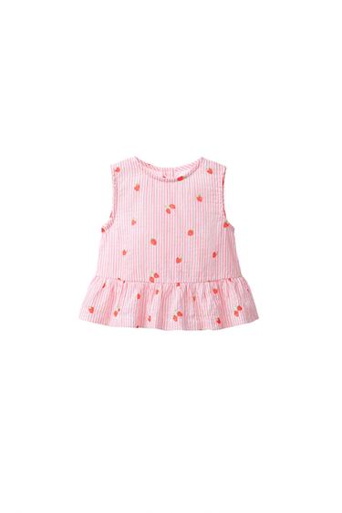 BLUSA RAYAS Y FRESAS - Rosa de Zara