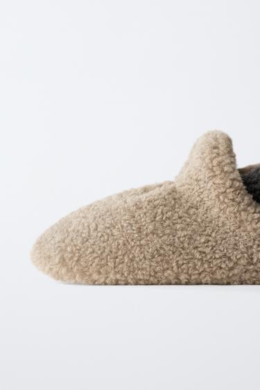 FAUX SHEARLING SLIPPERS - Mink Grey by Zara - Image 5