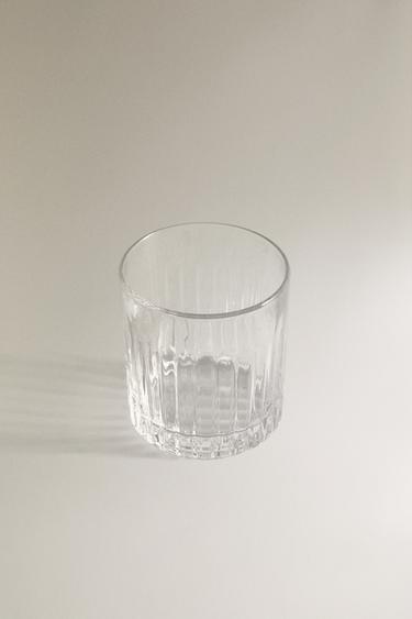 CRYSTALLINE TUMBLER WITH RAISED DESIGN - Transparent by Zara
