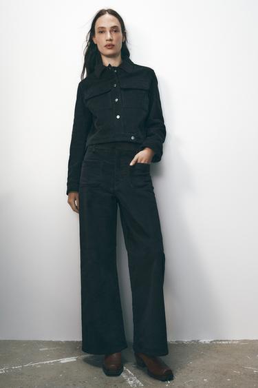 PANTALÓN PANA ZW COLLECTION - Negro de Zara
