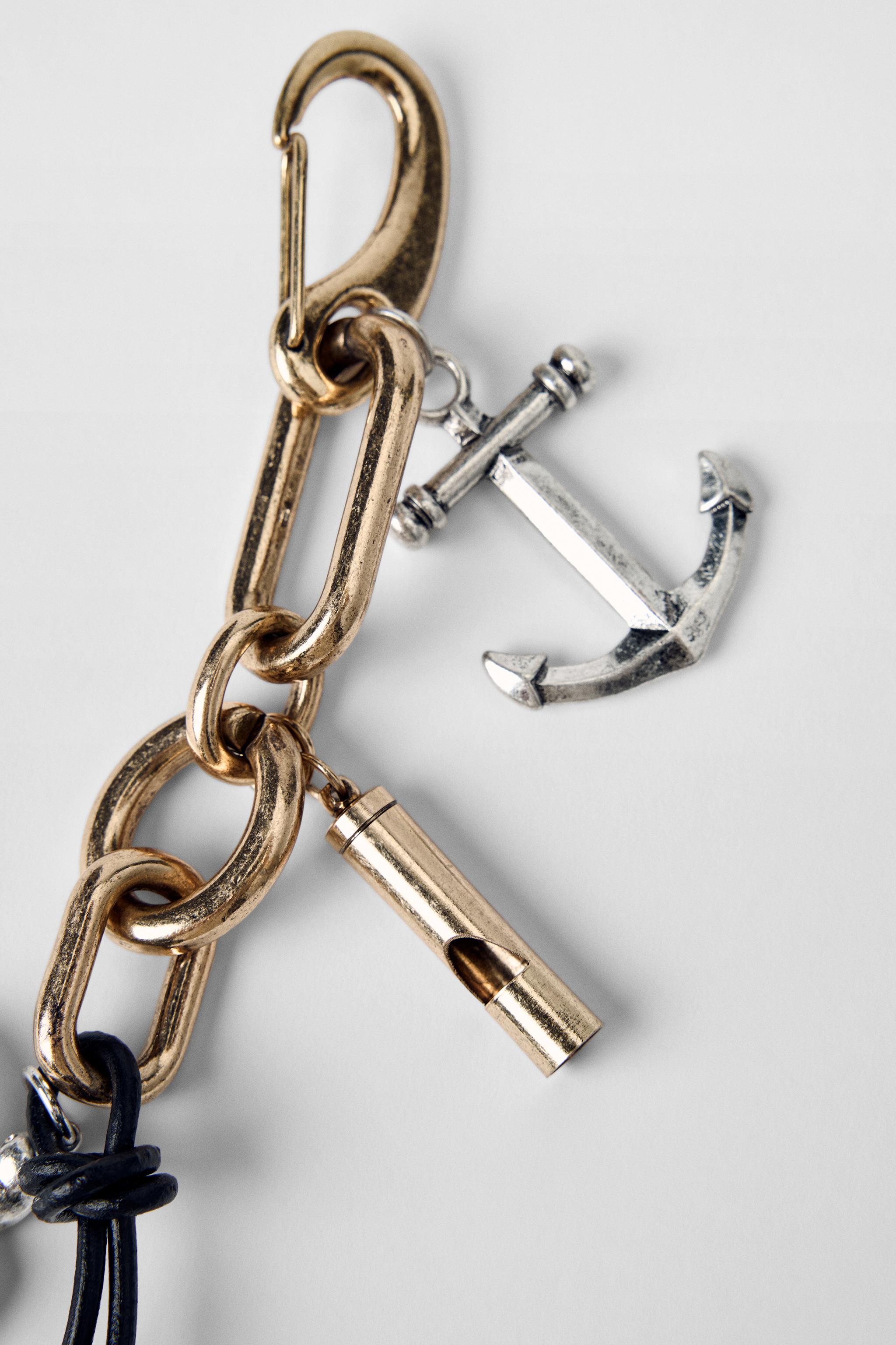 KATE MOSS x ZARAチャームコンビキーホルダー 1856/611 COMBINED CHARMS KEYRING KATE MOSS X ZARA - Gold / Silver