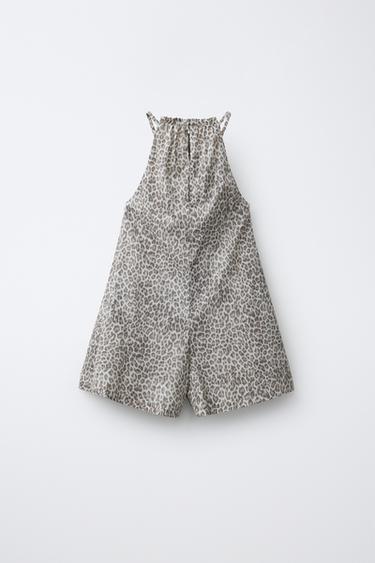 ANIMAL PRINT PLAYSUIT - Brown / Ecru by Zara - Image 1