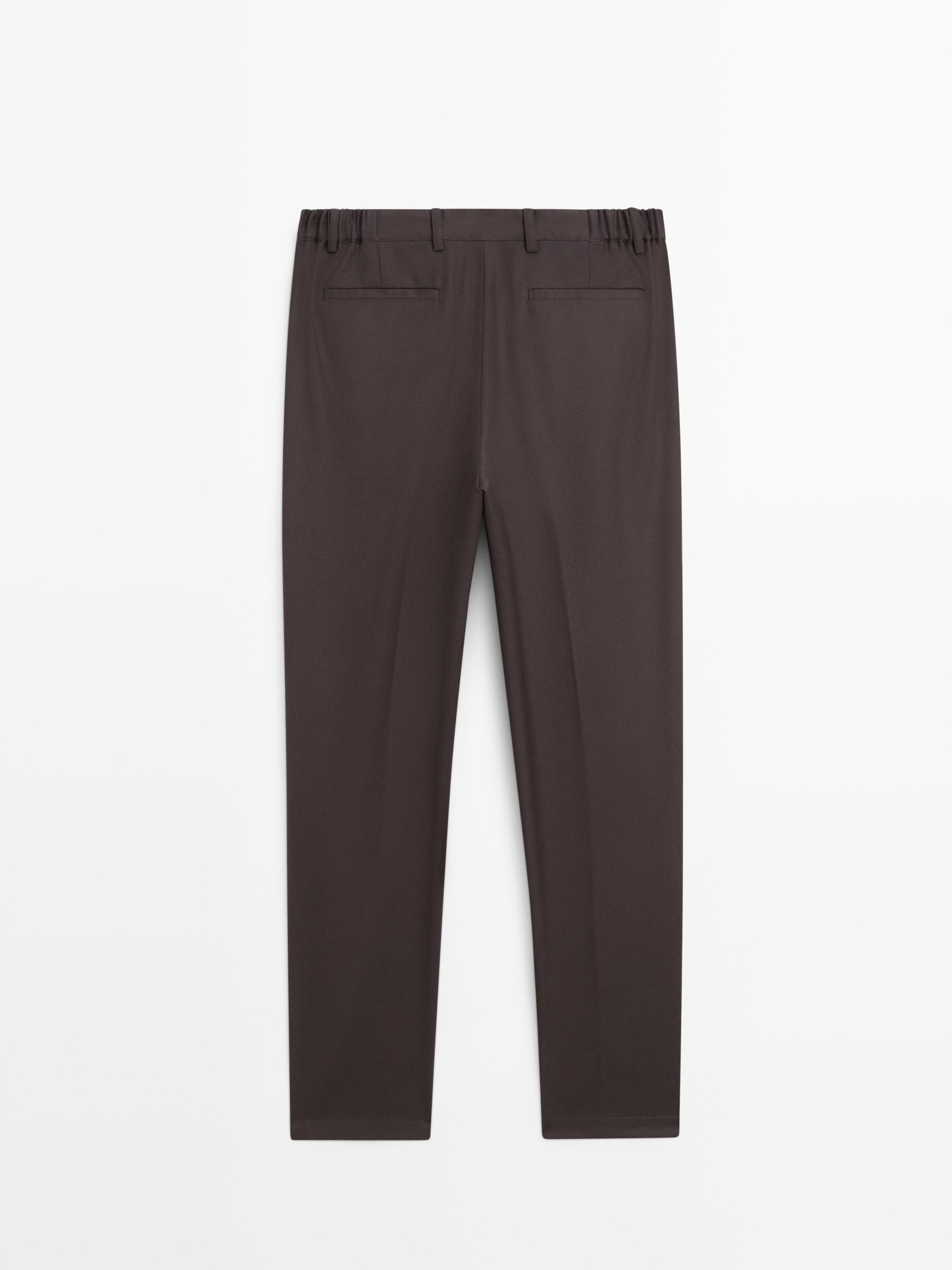 Wool blend jogger fit trousers