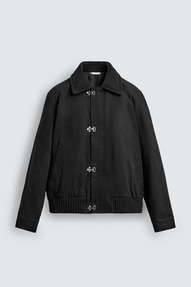 FIREMAN CLASP JACKET WITH CONTRAST COLLAR - Black by Zara