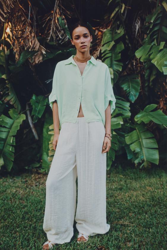 BALLOON SHIRT - Mint by Zara - Image 0