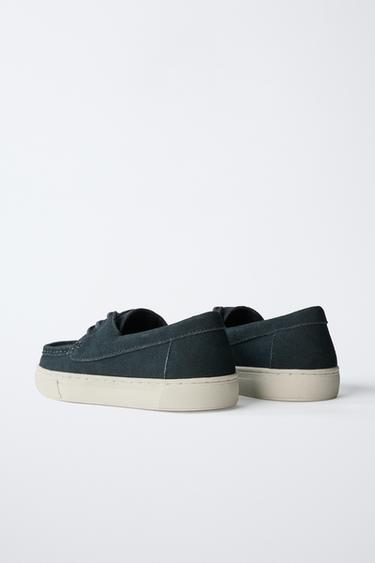 DERBYS SPORT EN DAIM - Bleu marine de Zara - Image 3