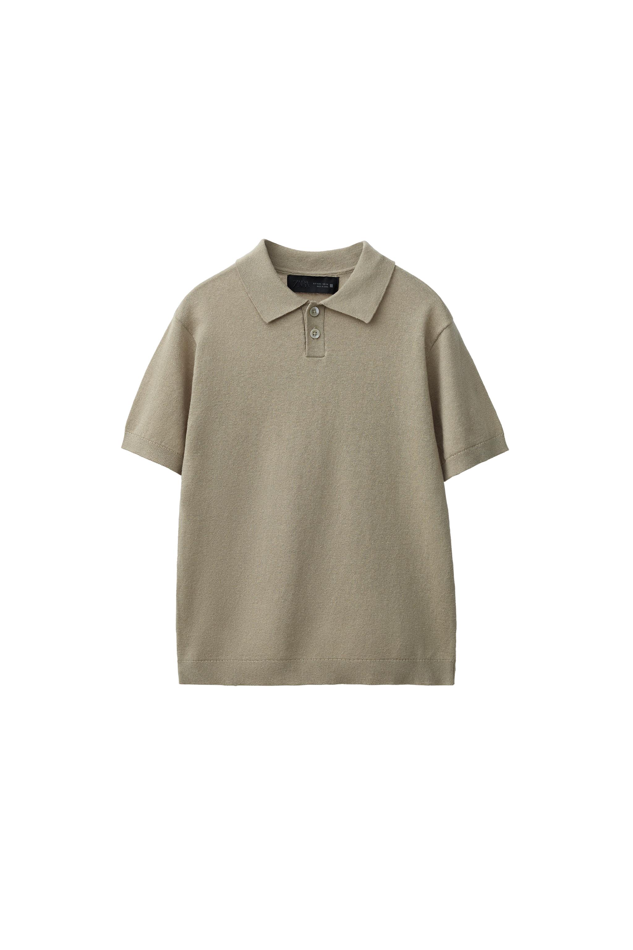 COTTON LINEN POLO SHIRT - Light khaki | ZARA Spain