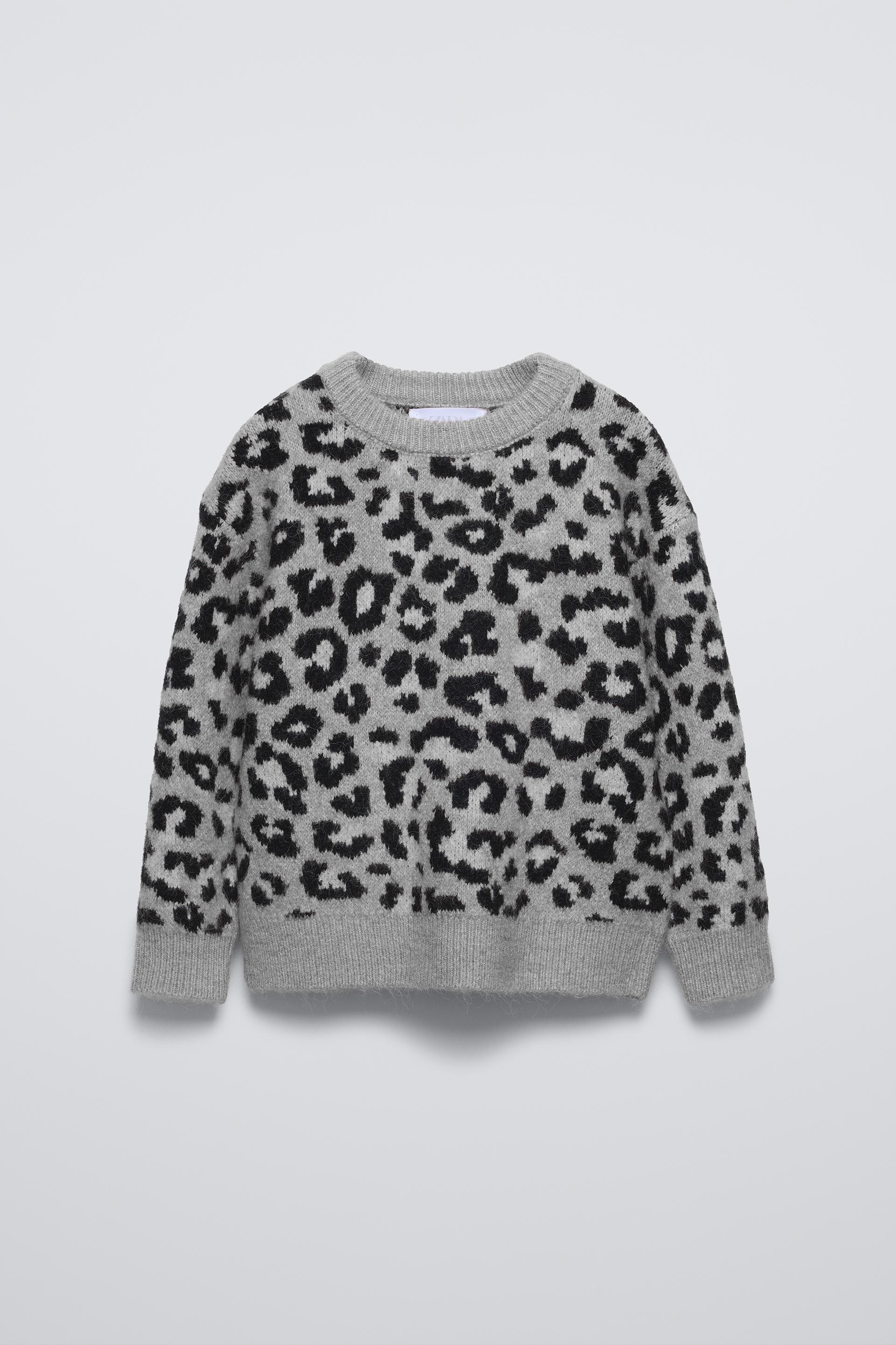 Grey leopard print jumper hotsell