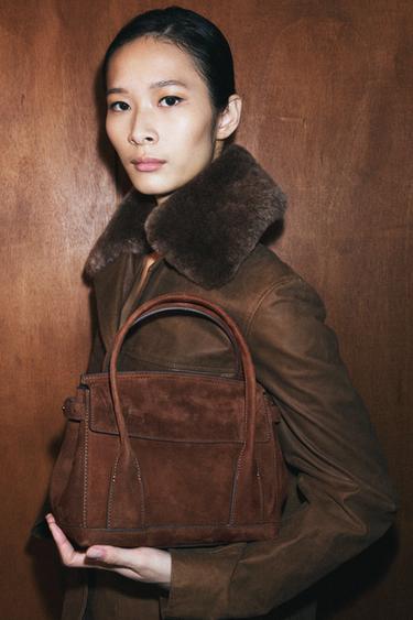 LEATHER MINI CITY BAG - Chocolate by Zara - Image 0