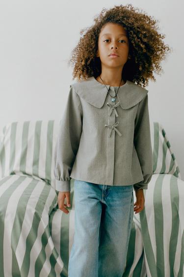 CHEMISE COL CARREAUX VICHY - Vert d'eau de Zara
