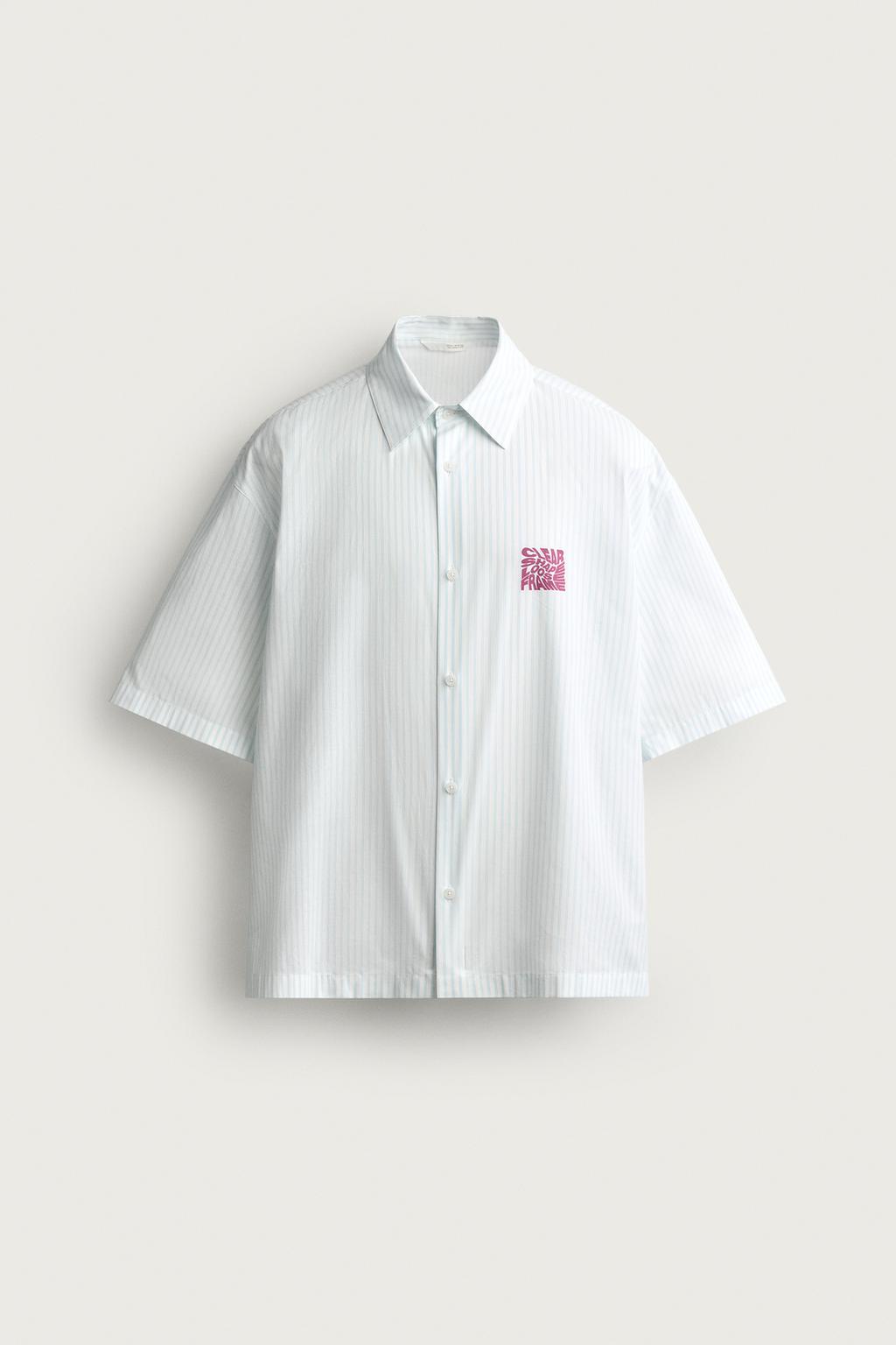 BOXY FIT SLOGAN PRINT SHIRT