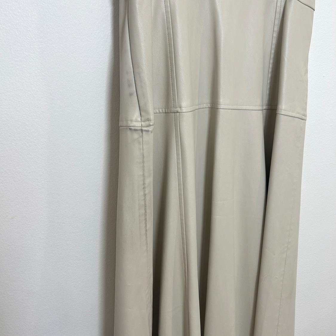 Straight neck midi dress with spaghetti straps. Hidden in-seam zipper closure. - Image 7