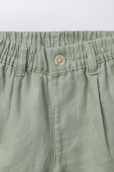 SHORT 100% LIN - Kaki de Zara - Image 2