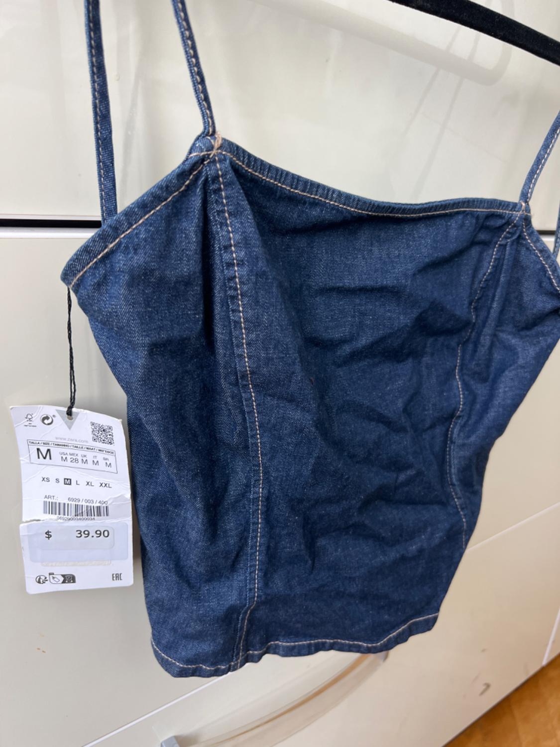OPEN BACK DENIM TRF TOP - Image 2