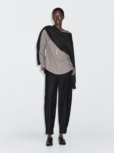Pantalón con lana detalle hebilla - Negro de Zara - Imagen 0