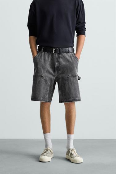 Zara Koyu gri - CEP DETAYLI BERMUDA