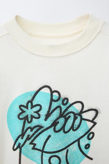 GRAFFITI T-SHIRT - Ecru by Zara - Image 2
