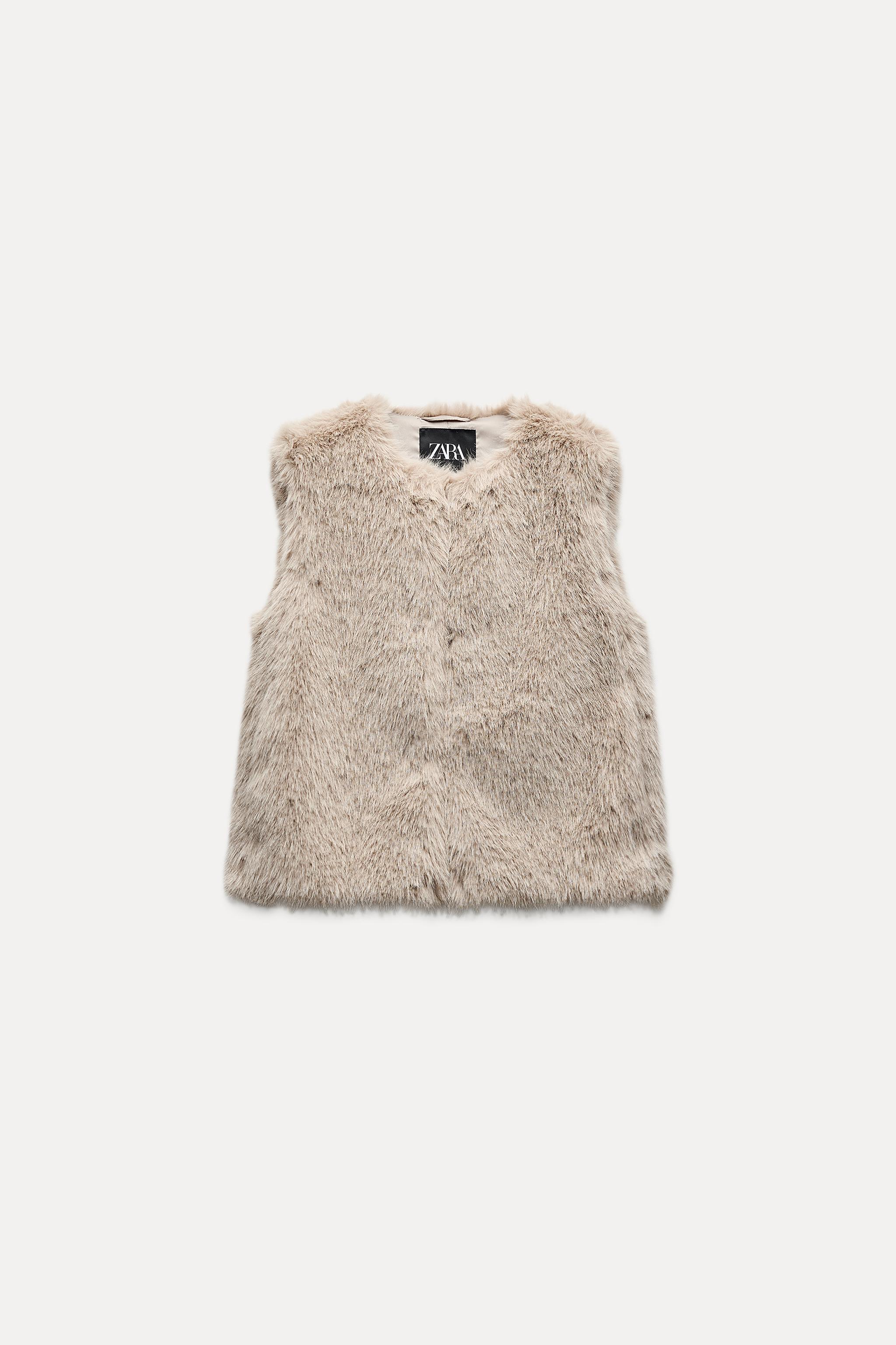 Faux fur vest zara on sale