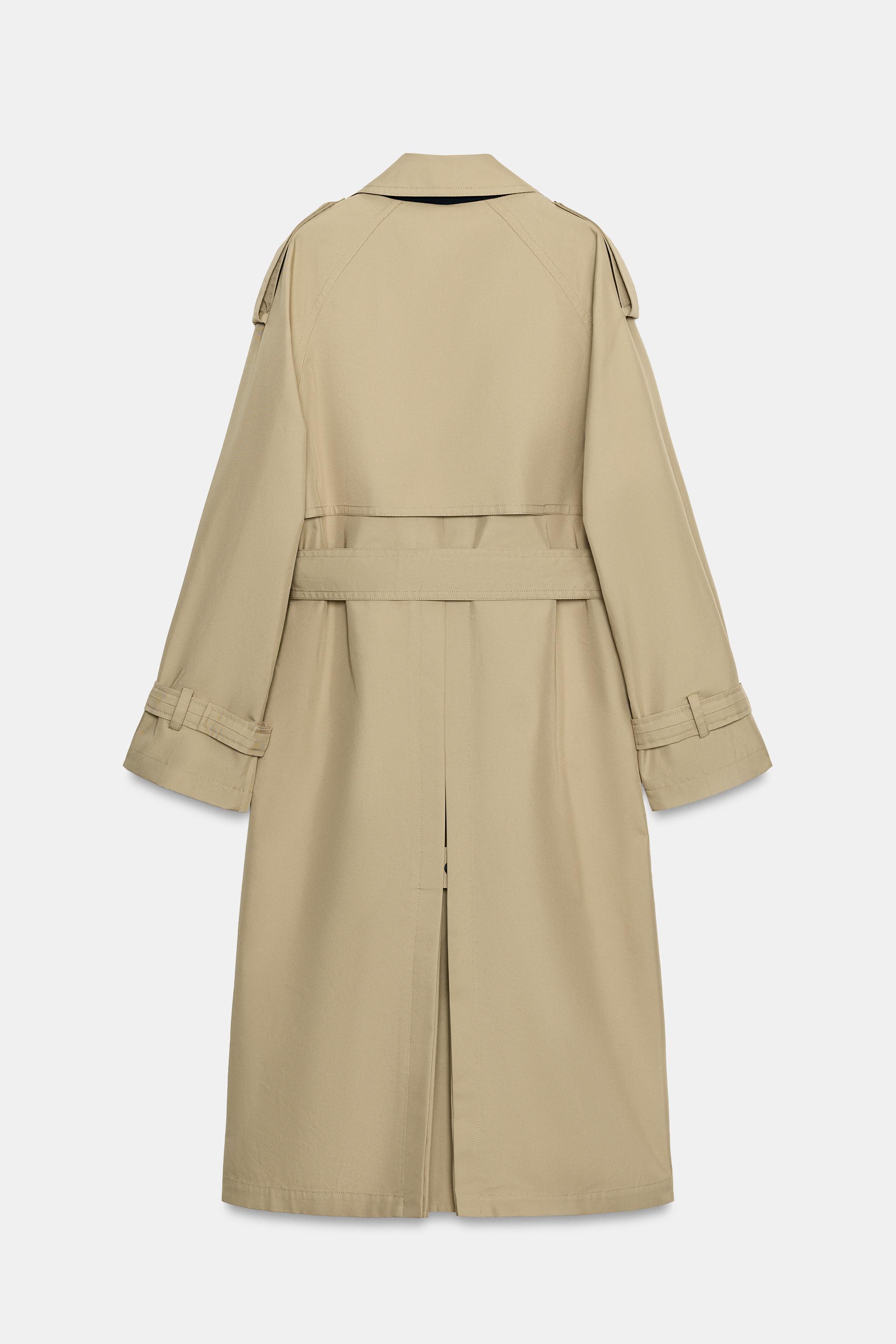 ZW COLLECTION DOUBLE-BREASTED LONG TRENCH COAT
