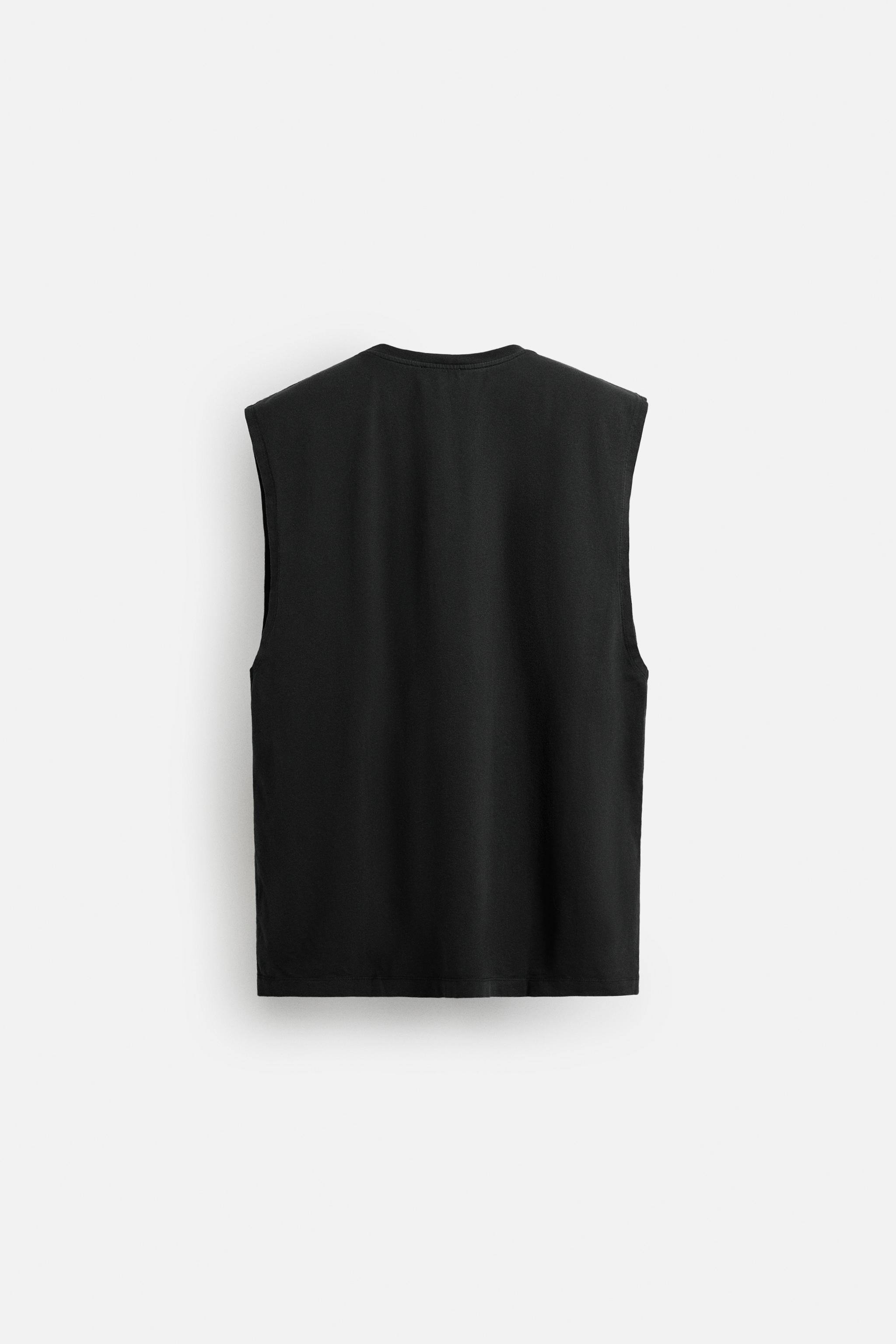 ウォッシュ加工プリントタンクトップ - オフホワイト | ZARA