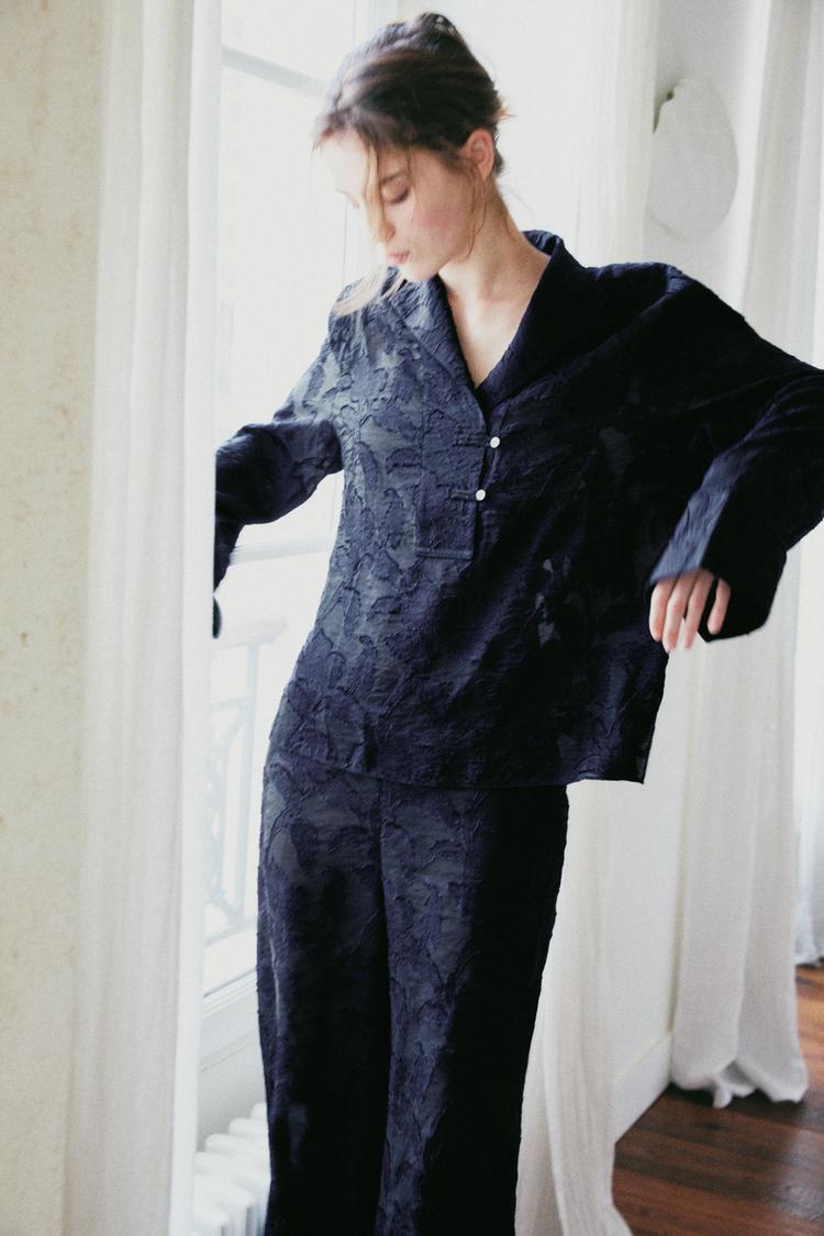 Pantalon jacquard mezcla viscosa