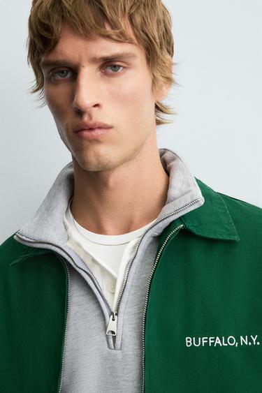 EMBROIDERED ZIP-UP JACKET - Green by Zara - Image 5