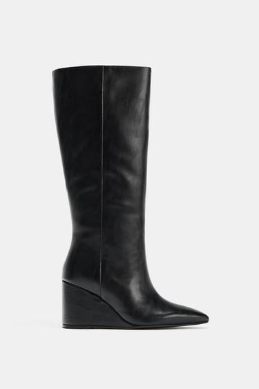 WEDGE HEEL BOOTS - Black by Zara