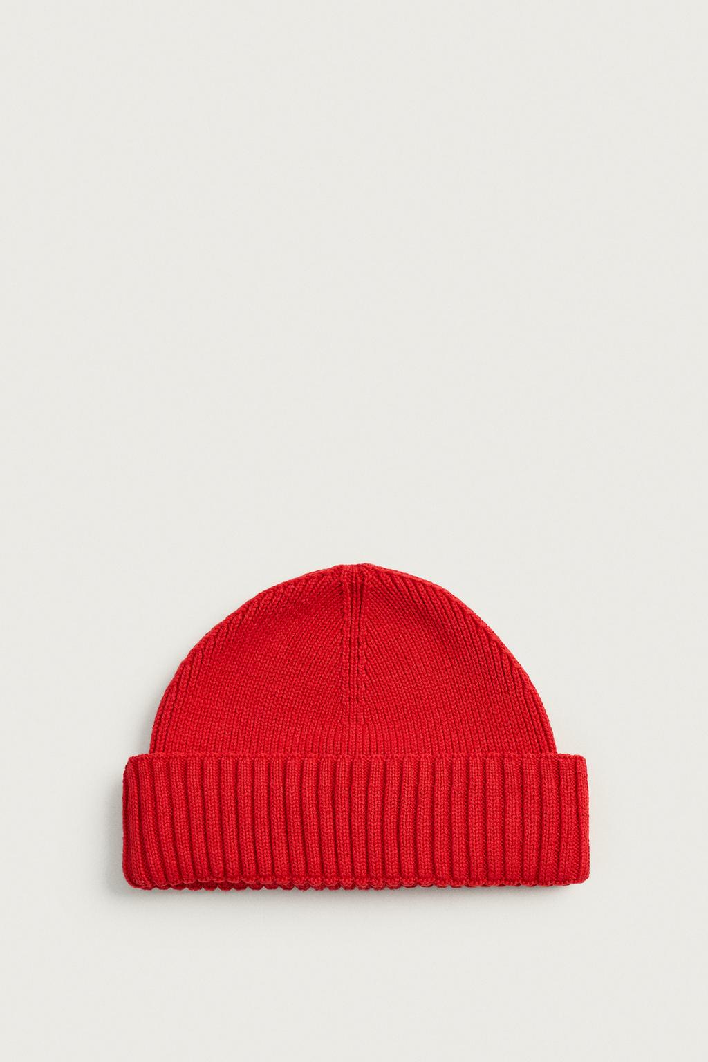 COTTON BLEND SHORT KNIT BEANIE